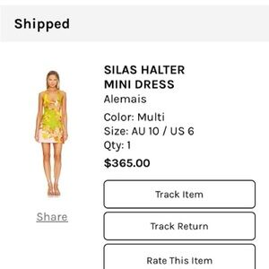 Alèmais dress worn once- size 6 US size 10 Au